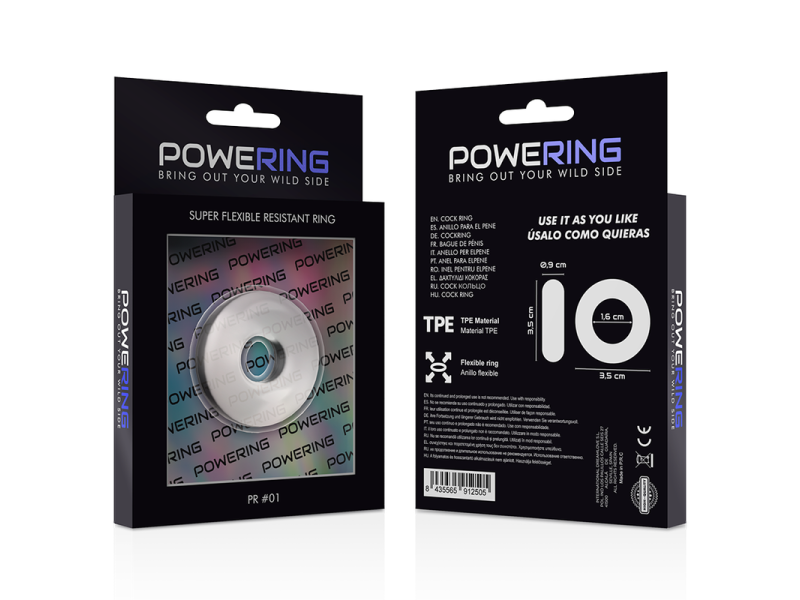 POWERING - SUPER FLEXIBLE AND RESISTANT PENIS RING 3.5CM CLEAR