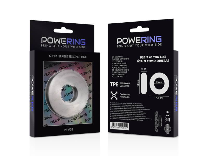 POWERING - SUPER FLEXIBLE AND RESISTANT PENIS RING 4.5CM CLEAR