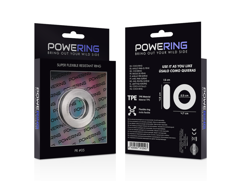 POWERING - SUPER FLEXIBLE AND RESISTANT PENIS RING 4.8CM PR05 CLEAR