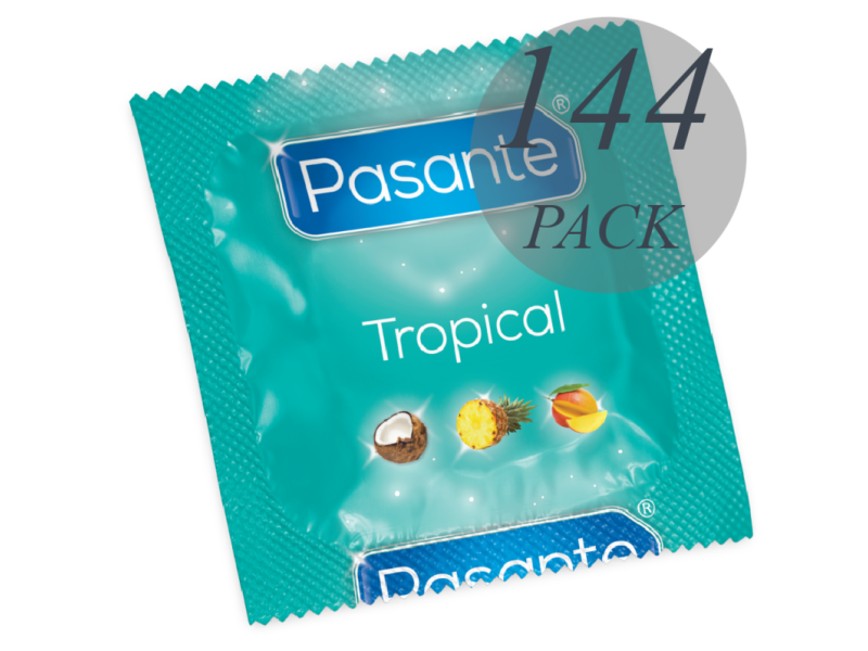 PASANTE - CONDOMS TROPICAL FLAVORS 144 UNITS