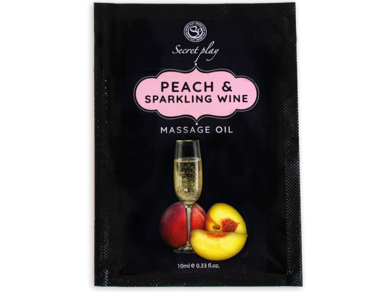 SECRETPLAY - PEACH & SPARKLING WINE MASSAGE OIL SACHET 10 ML