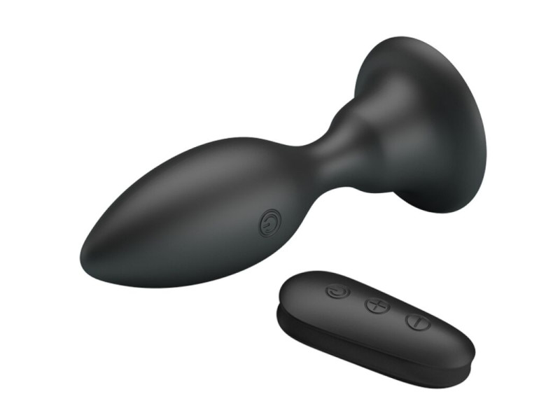 MR PLAY - ANAL PLUG WITH VIBRATION BLACK REMOTE CONTROL