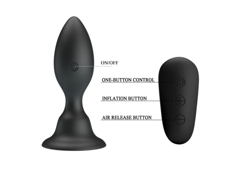 MR PLAY - ANAL PLUG WITH VIBRATION BLACK REMOTE CONTROL