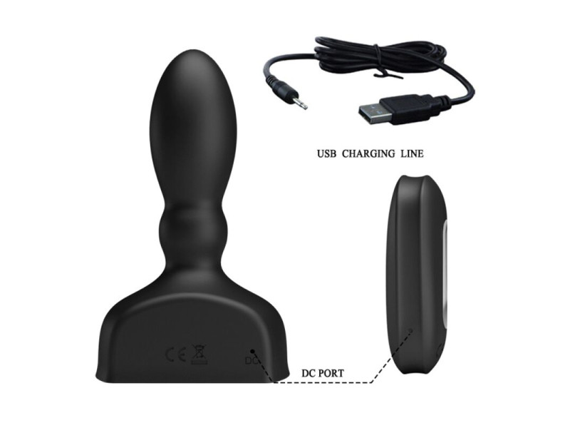 MR PLAY - BLACK INFLATABLE ANAL PLUG REMOTE CONTROL