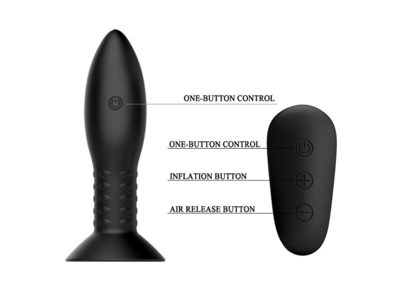 MR PLAY - PLUG WITH BLACK ROTATING BALLS REMOTE CONTROL