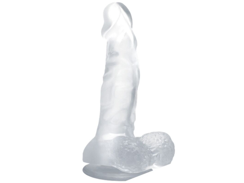 BAILE - REALISTIC DILDO WITH SUCTION CUP AND TESTICLES 16.7 CM TRANSPARENT