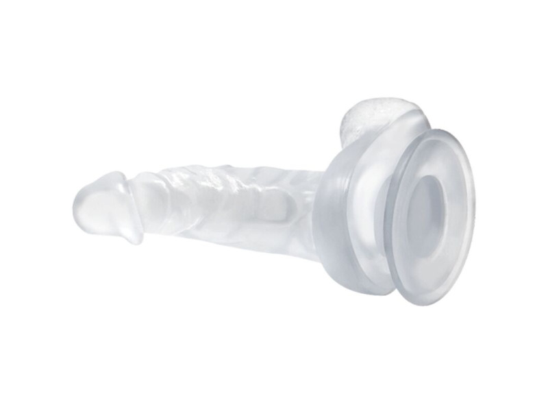 BAILE - REALISTIC DILDO WITH SUCTION CUP AND TESTICLES 16.7 CM TRANSPARENT