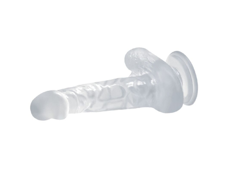 BAILE - REALISTIC DILDO WITH SUCTION CUP AND TESTICLES 16.7 CM TRANSPARENT