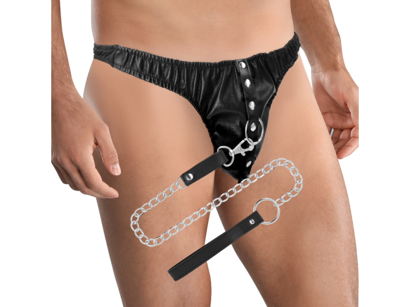 DARKNESS - SUBMISSION THONG WITH METAL CHAIN