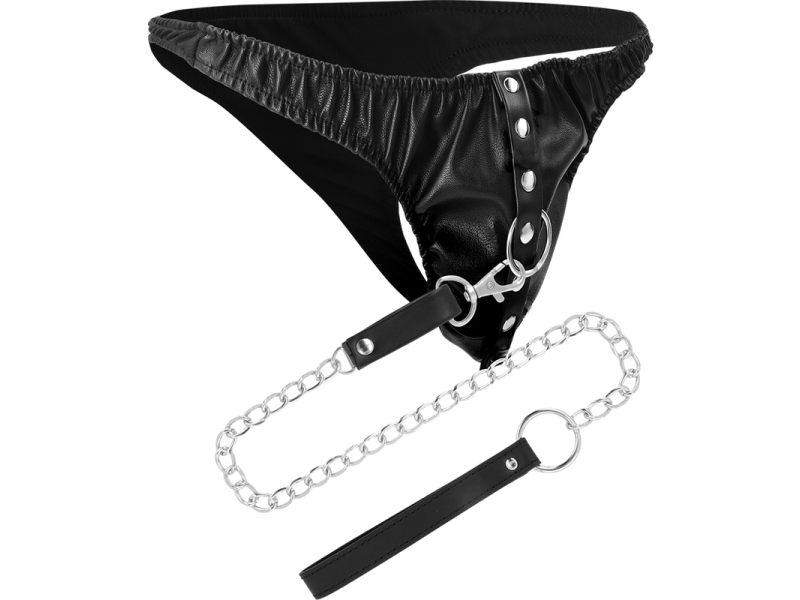 DARKNESS - SUBMISSION THONG WITH METAL CHAIN