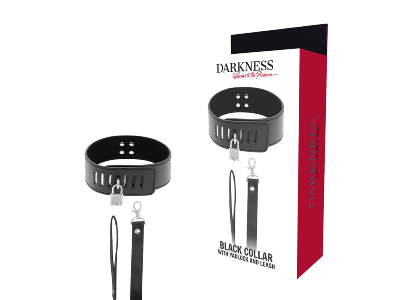 DARKNESS - BDSM COLLAR WITH BLACK LOCK