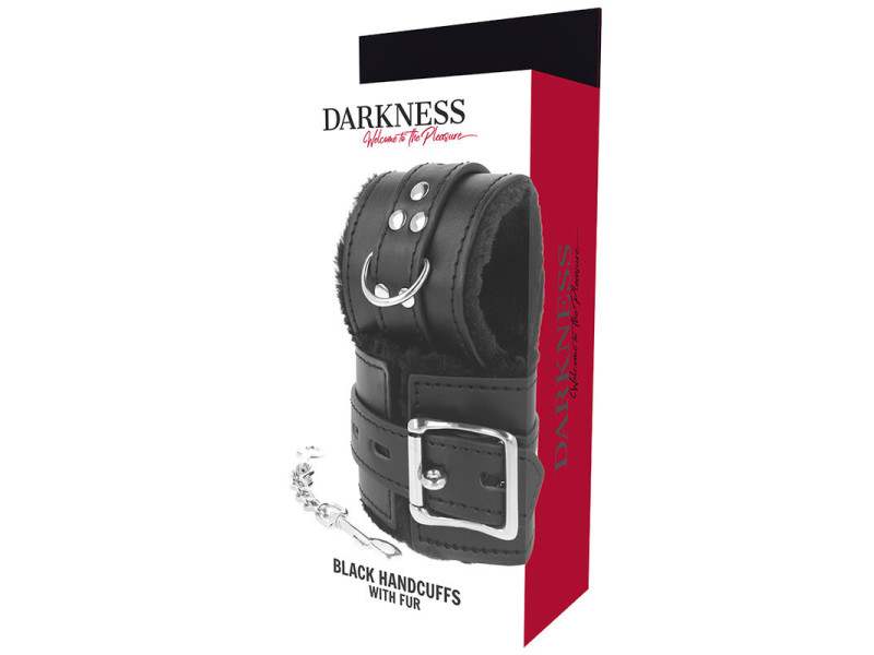 DARKNESS - BLACK LINED BDSM HANDCUFFS