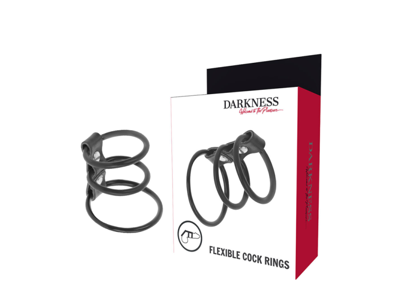 DARKNESS - SET OF 3 FLEXIBLE PENIS RINGS