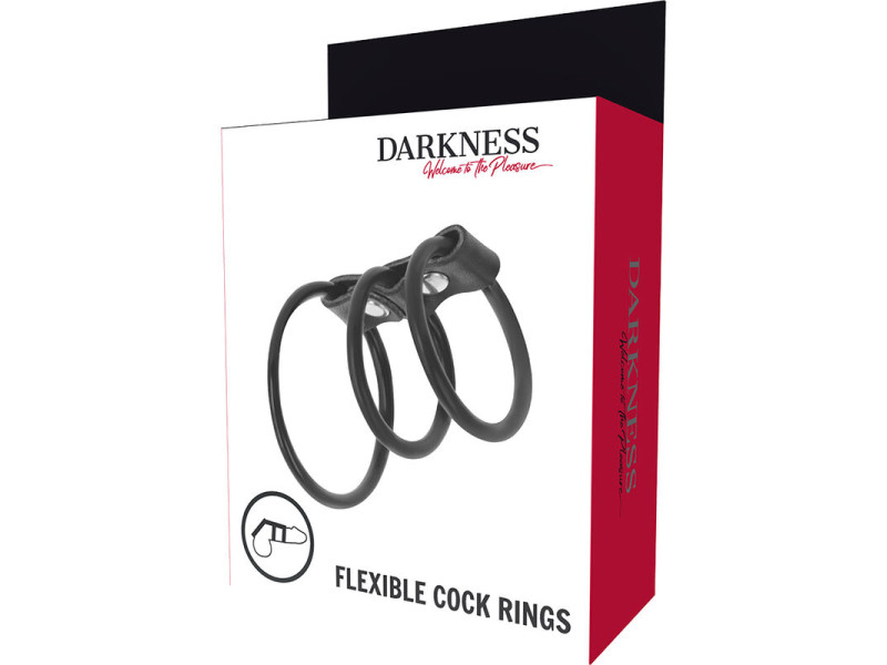 DARKNESS - SET OF 3 FLEXIBLE PENIS RINGS