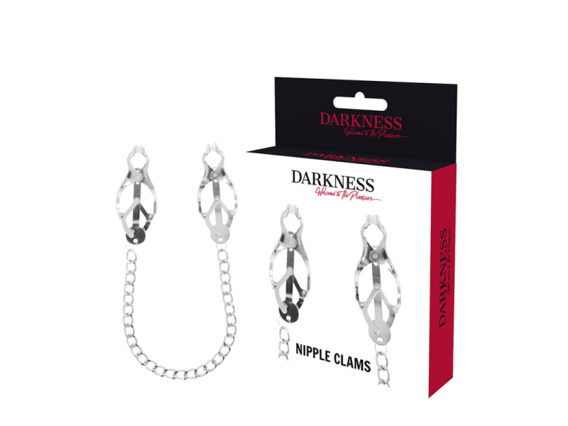 DARKNESS - METAL NIPPLE CLAMP WITH CHAIN