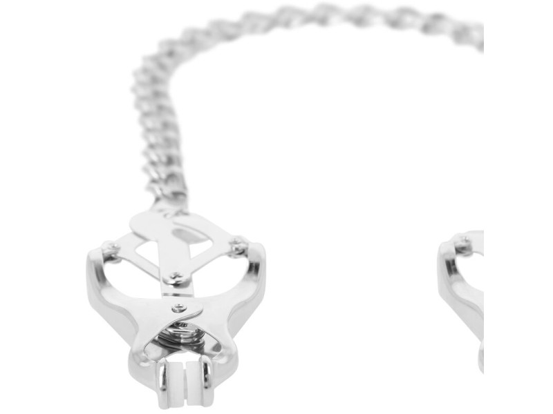 DARKNESS - METAL NIPPLE CLAMP WITH CHAIN