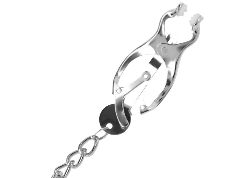 DARKNESS - METAL NIPPLE CLAMP WITH CHAIN