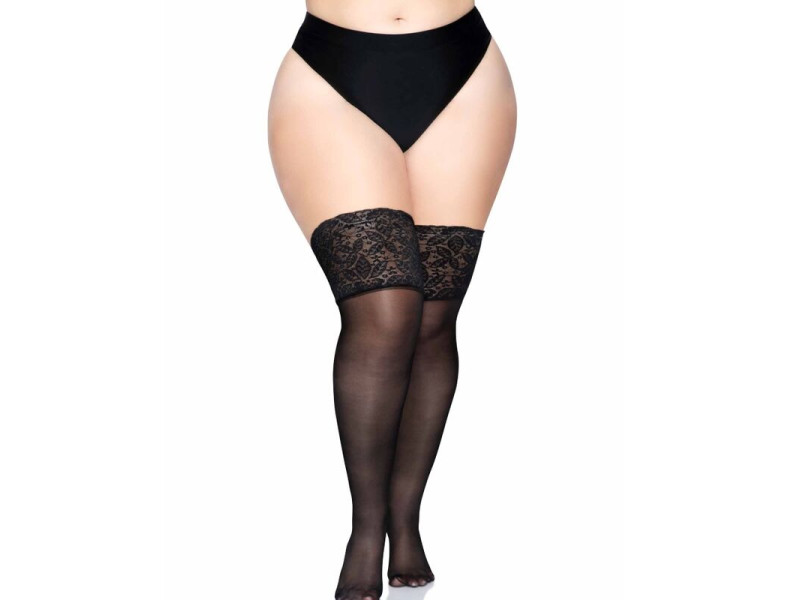 LEG AVENUE - STAY UPS SHEER THIGH HIGH PLUS SIZE