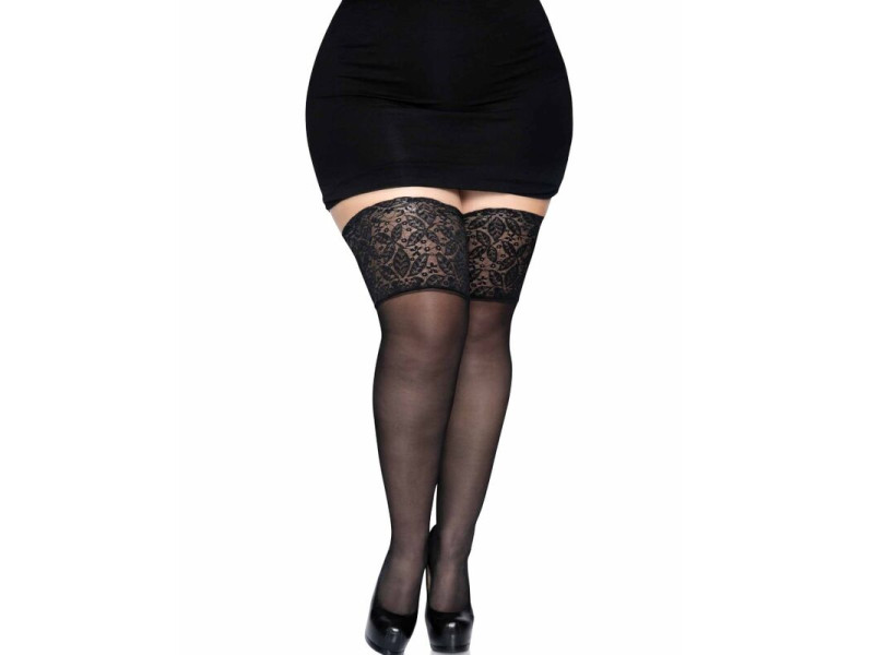 LEG AVENUE - STAY UPS SHEER THIGH HIGH PLUS SIZE