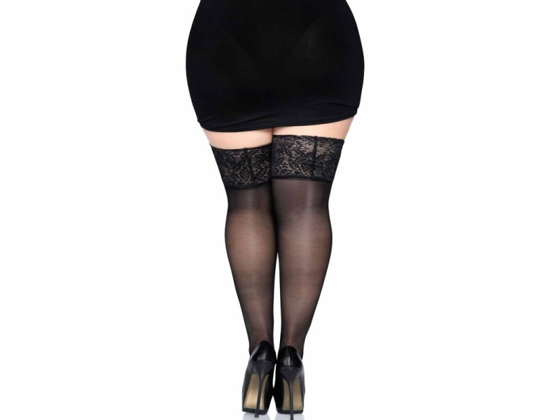 LEG AVENUE - STAY UPS SHEER THIGH HIGH PLUS SIZE