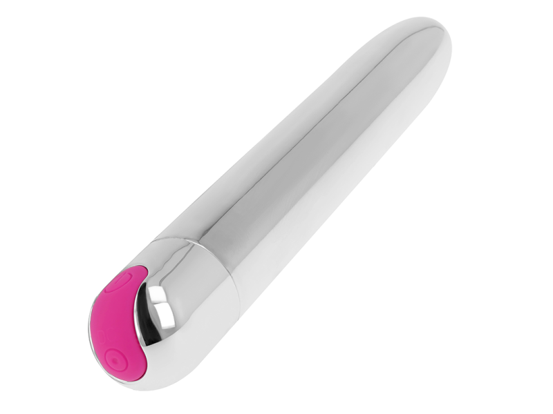 OHMAMA - RECHARGEABLE SILVER VIBRATOR 10 MODES 18.5 CM