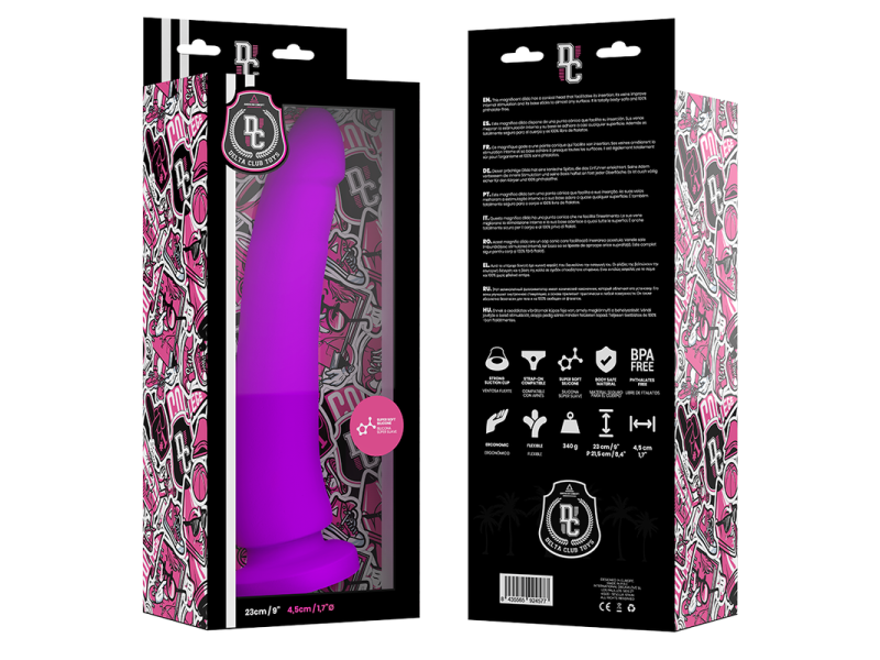 DELTA CLUB - TOYS LILAC DILDO MEDICAL SILICONE 23 CM -O- 4.5 CM