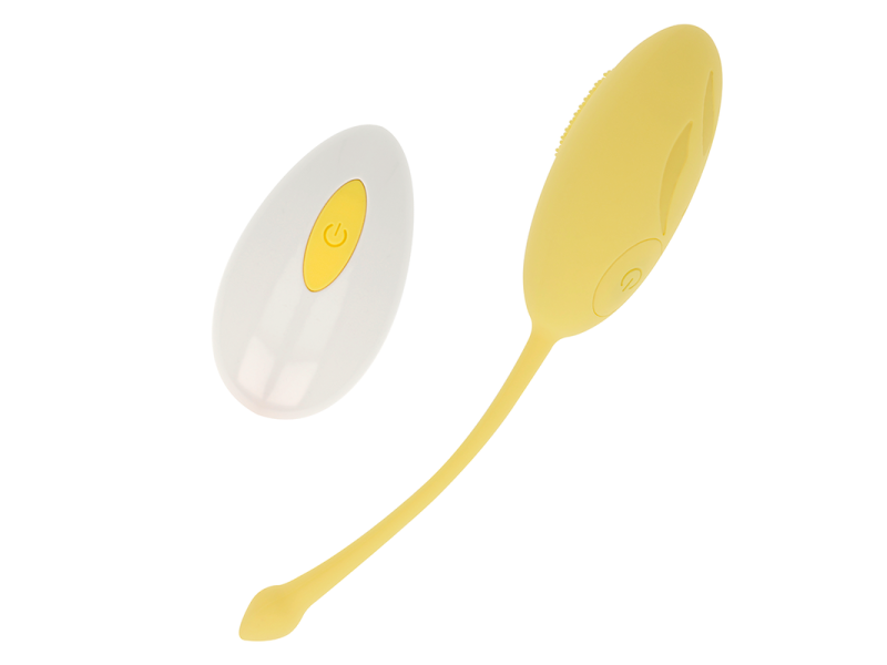 OHMAMA - TEXTURED VIBRATING EGG 10 MODES YELLOW