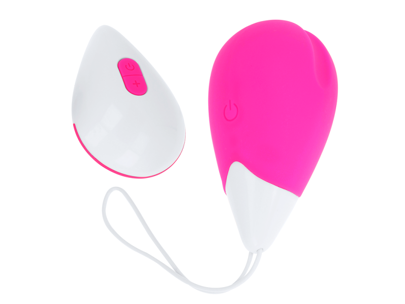 OHMAMA - TEXTURED VIBRATING EGG 10 MODES PINK AND WHITE