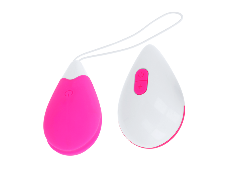 OHMAMA - TEXTURED VIBRATING EGG 10 MODES PINK AND WHITE