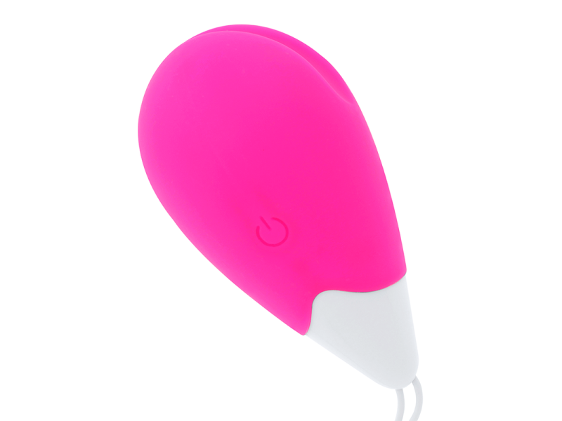 OHMAMA - TEXTURED VIBRATING EGG 10 MODES PINK AND WHITE