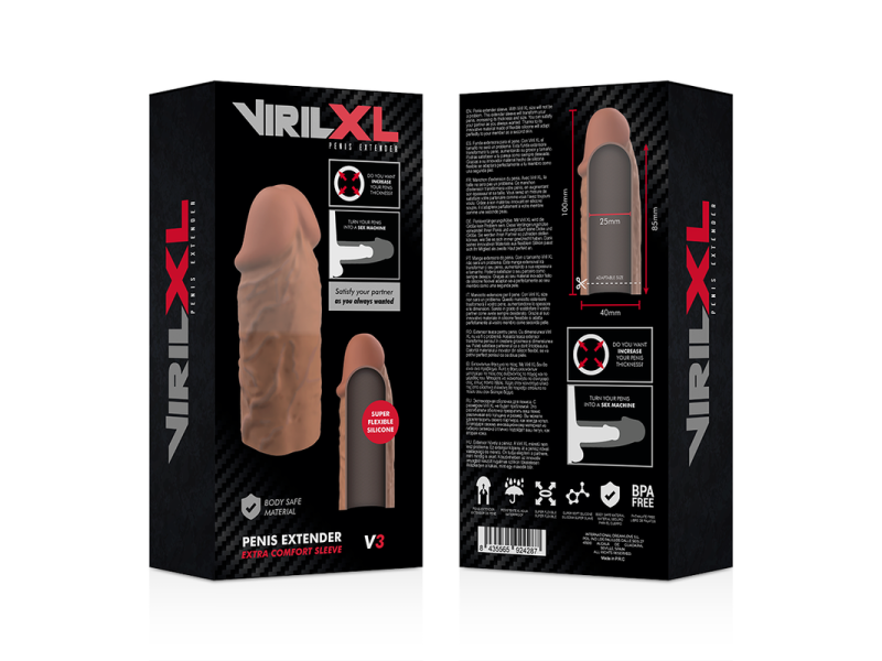 VIRILXL - LIQUID SILICONE V3 BROWN PENIS EXTENSION