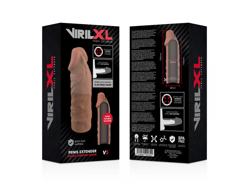 VIRILXL - LIQUID SILICONE V5 BROWN PENIS EXTENSION