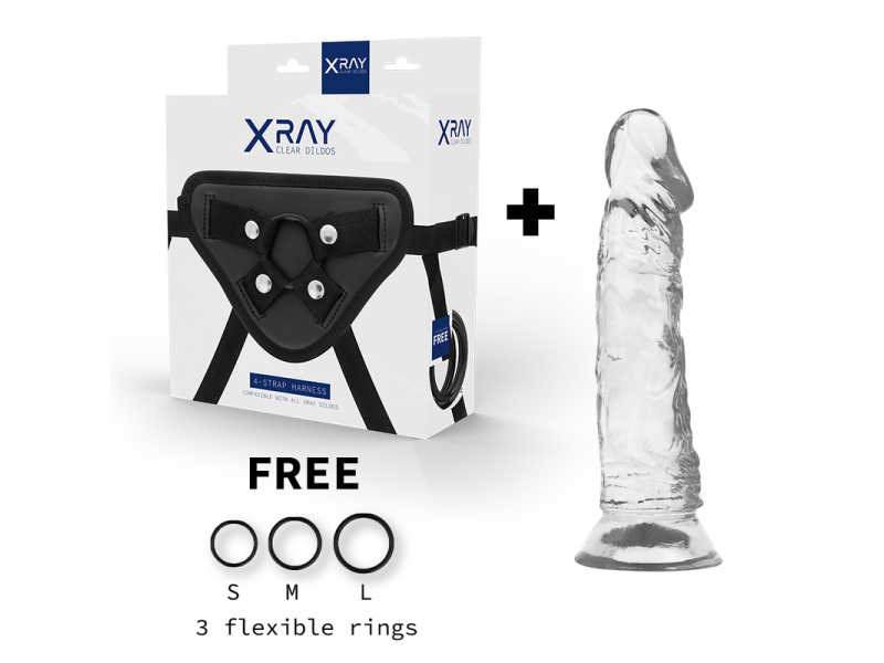 X RAY - HARNESS + CLEAR COCK 19 CM -O- 4 CM