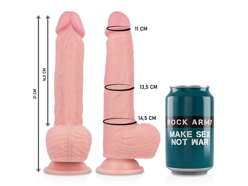 ROCKARMY - HARNESS + LIQUID SILICONE PREMIUM SPITFIRE REALISTIC 21 CM -O- 4.62 CM