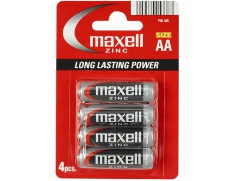 MAXELL - PILA SALINA MANGANESO AA R6 * 4 UNITS