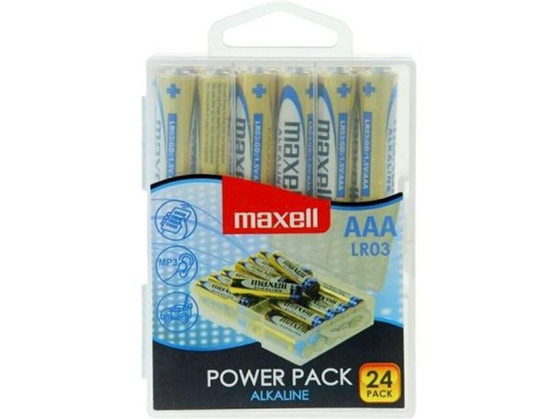 MAXELL - ALKALINE BATTERY AAA LR03 PACK * 24 BATTERIES