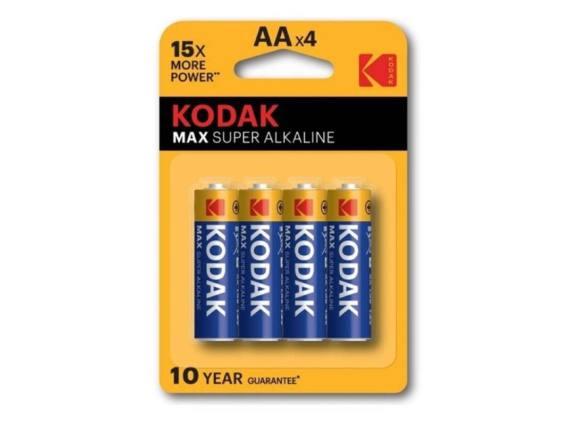 KODAK - MAX ALKALINE BATTERY AA LR6 BLISTER * 4