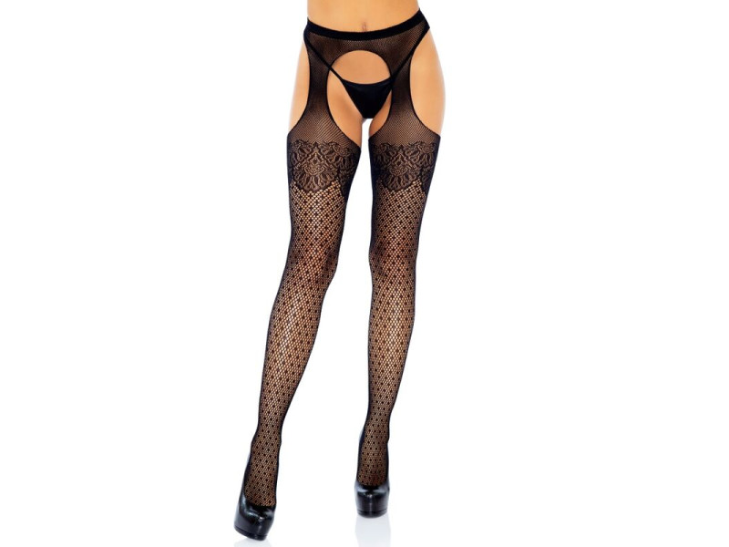 LEG AVENUE - POLKA DOT SUSPENDER HOSE ONE SIZE