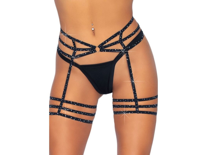 LEG AVENUE - RHINESTONE GARTER STRAPS ONE SIZE