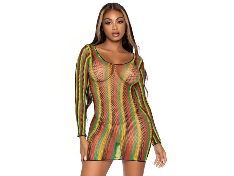 LEG AVENUE - RASTA MINI DRESS ONE SIZE