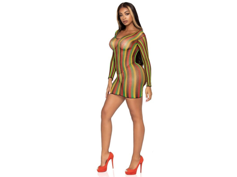 LEG AVENUE - RASTA MINI DRESS ONE SIZE