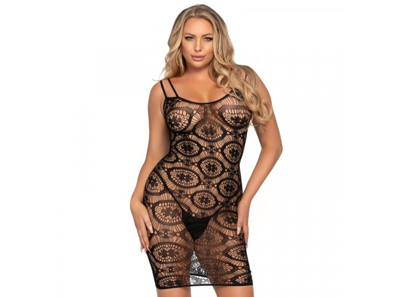 LEG AVENUE - DAISY CROCHET MINI DRESS ONE SIZE