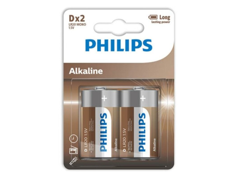 PHILIPS - ALKALINE BATTERY D LR20 BLISTER*2