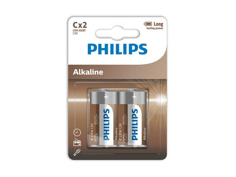 PHILIPS - ALKALINE BATTERIES C LR14 BLISTER*2