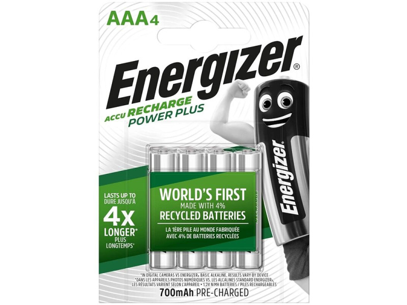 ENERGIZER - RECHARGEABLE BATTERIES AAA4 BLISTER 4