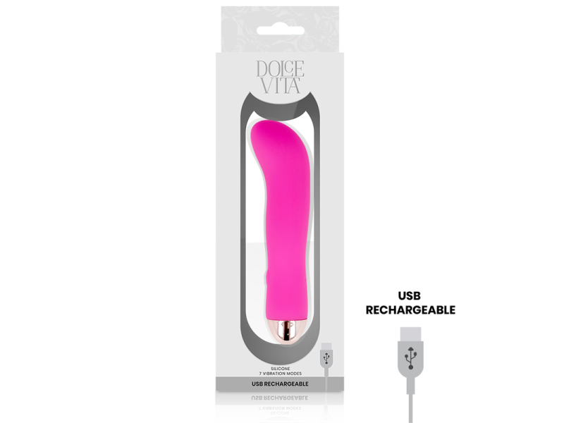 DOLCE VITA - RECHARGEABLE VIBRATOR TWO PINK 7 SPEEDS