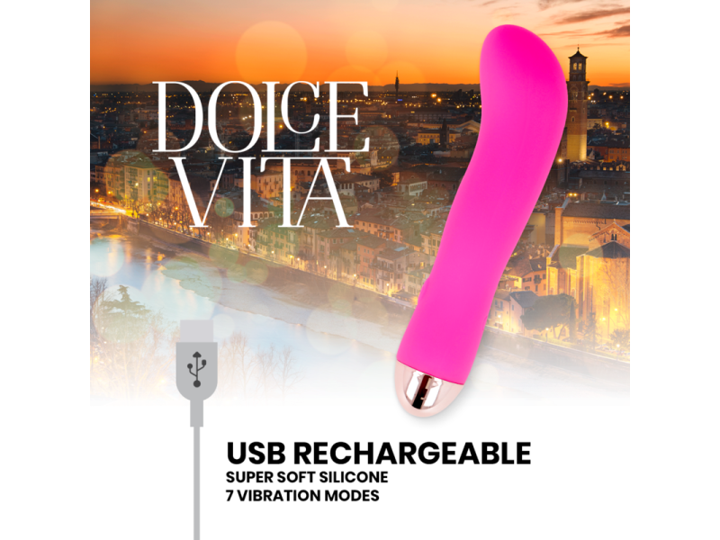 DOLCE VITA - RECHARGEABLE VIBRATOR TWO PINK 7 SPEEDS