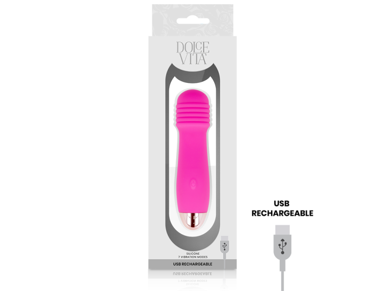 DOLCE VITA - RECHARGEABLE VIBRATOR THREE PINK 7 SPEEDS