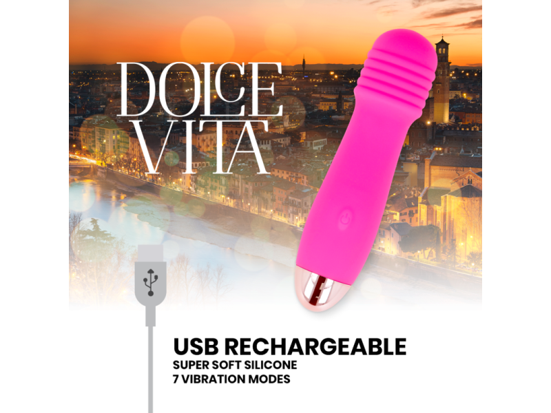 DOLCE VITA - RECHARGEABLE VIBRATOR THREE PINK 7 SPEEDS