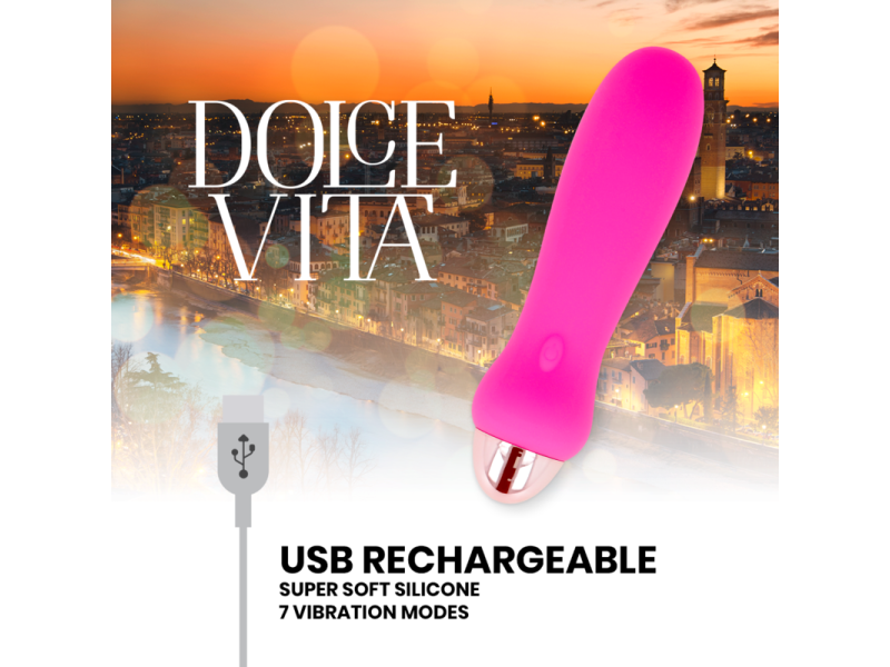 DOLCE VITA - RECHARGEABLE VIBRATOR FIVE PINK 7 SPEEDS